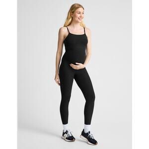 Beyond Yoga Beyond the Bump Spacedye Uplevel Maternity Jumpsuit Black Size XS